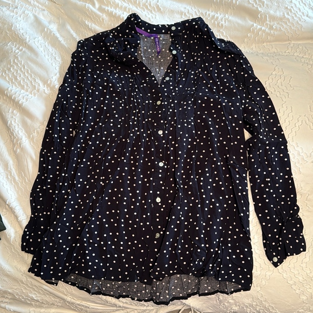 Seraphine button down pintucked blouse